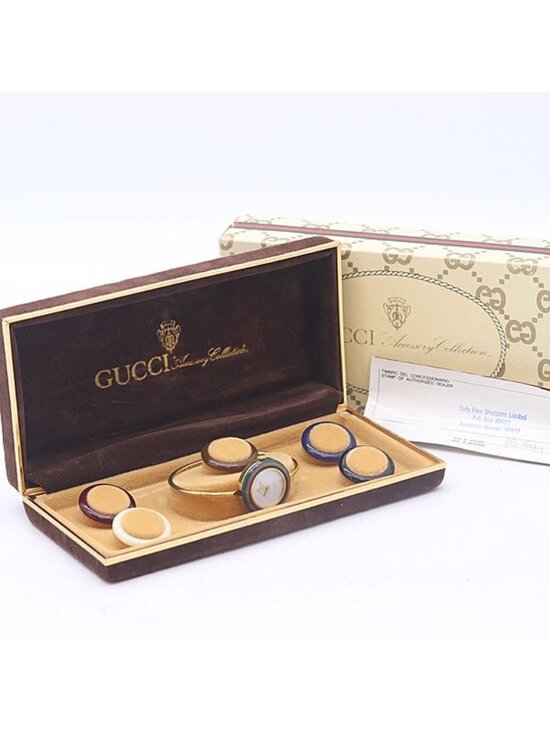 Gucci Two-Tone Stainless Steel G-Flat 24mm Bracelet Watch  Gucci Watch White